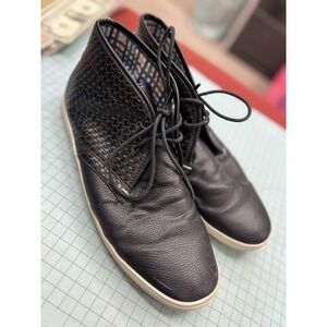 BEN SHERMAN Men's 13 Black Leather Chukka Desert Boot Ankle Lace Up